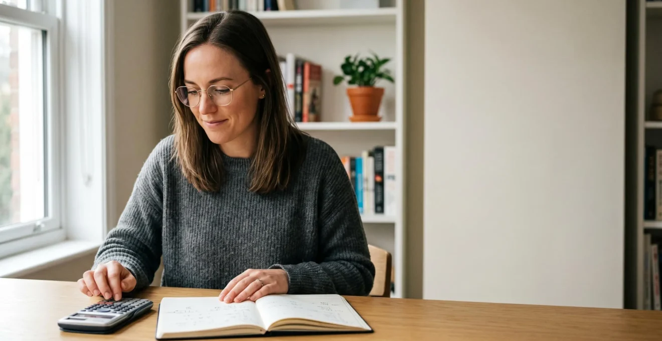 Person engaged in self-directed financial learning through books and digital resources
