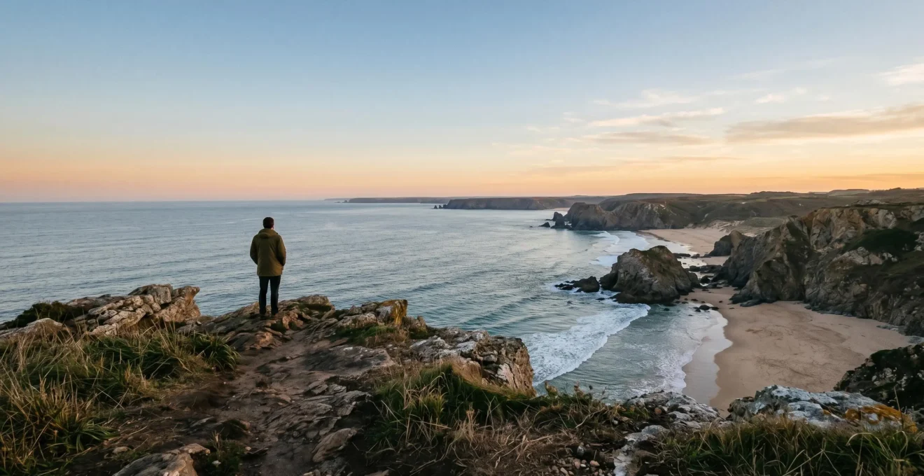 Pristine remote coastal viewpoint with untouched natural landscape demonstrating hidden destinations before mass tourism