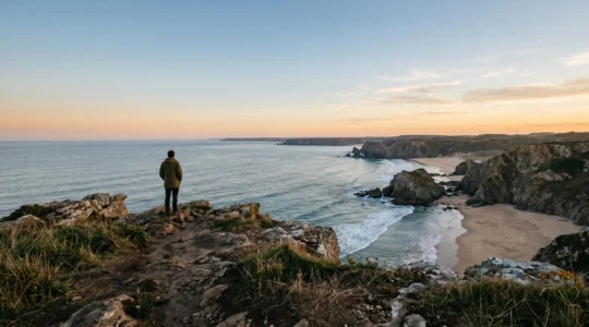 Pristine remote coastal viewpoint with untouched natural landscape demonstrating hidden destinations before mass tourism